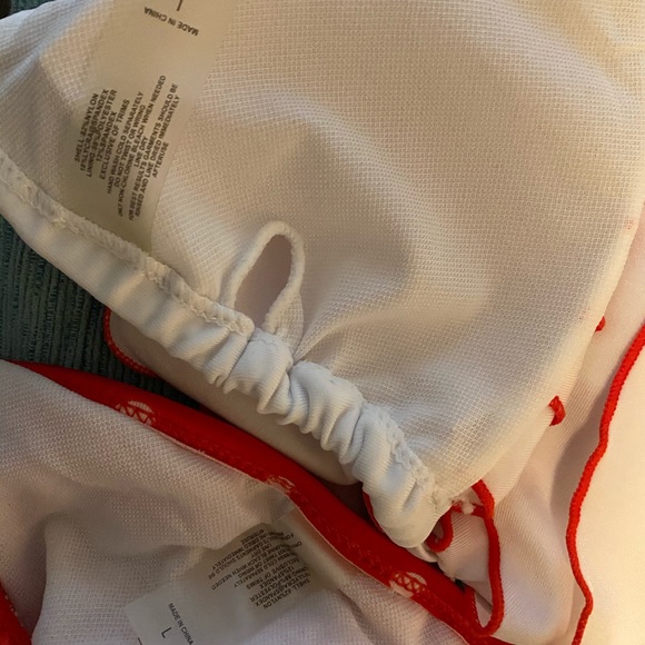 Zafil polka dot orange red/white bikini set Sz L - Picture 8 of 9